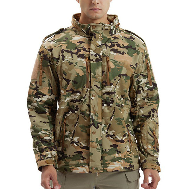 Men's Camouflage Waterproof Fleece Softshell Jacket